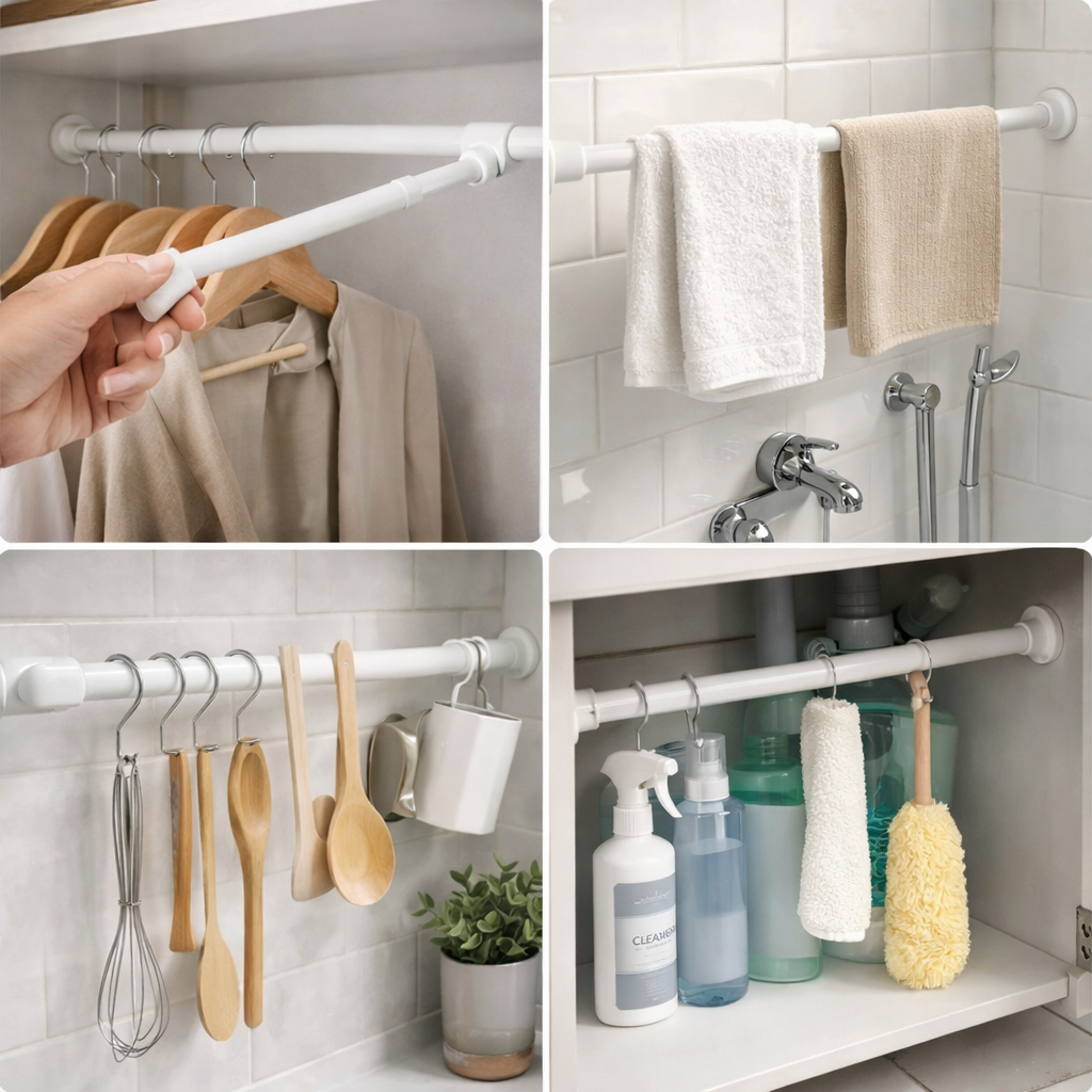 Drill-Free Multifunctional Adjustable Rod